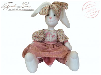 Заяц девочка в платье коллекционная игрушка