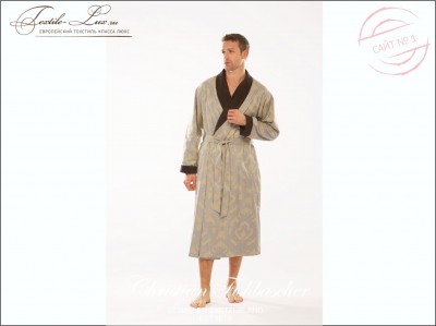  Халат мужской Imperial Les Jacquard Peisly&#039;s Мужской сатиновый халат с махровой  подкладкой