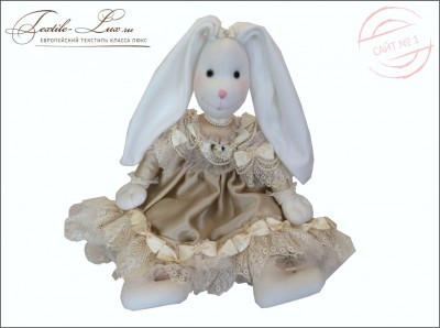 Заяц девочка в золотом платье коллекционная игрушка