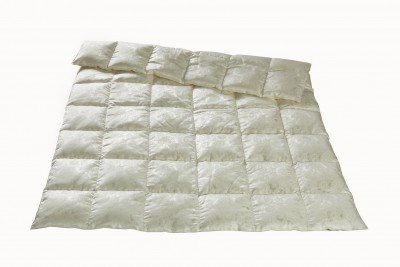 Пуховое одеяло &quot;Люцерн&quot;  Наполнитель 100% гусиный пух высшего качества, верхняя ткань 100% шелк, средняя степень тепла (QQQ)