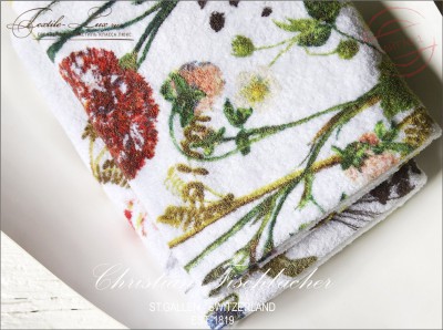 Простыня махровая летняя с рисунком Flora от Christian Fischbacher Элитные постельные принадлежности. Дизайн Flora