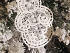 Елочное украшение "Снеговик" кружевной