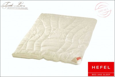 Одеяло Верди Эксклюзив Меринос бренд Hefel (Австрия) Одеяло (QQ легкое) из 100% шерсти мериносов, верхняя ткань 100% Tencel