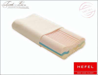 Подушка ортопедическая Медифлекс оптима бренд Hefel  Трехслойная ортопедическая подушка: латекс/полиэстр/вискоза