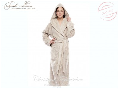 Махровый халат c капюшоном Длинный женский махровый халат с капюшоном